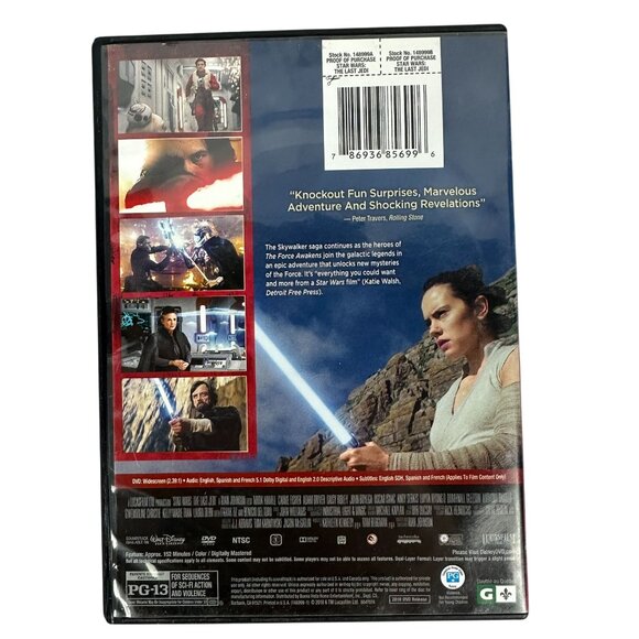Star Wars The Last Jedi 2017 PG13 Daisy Ridley Disney DVD SciFi Action Adventure - Picture 2 of 7